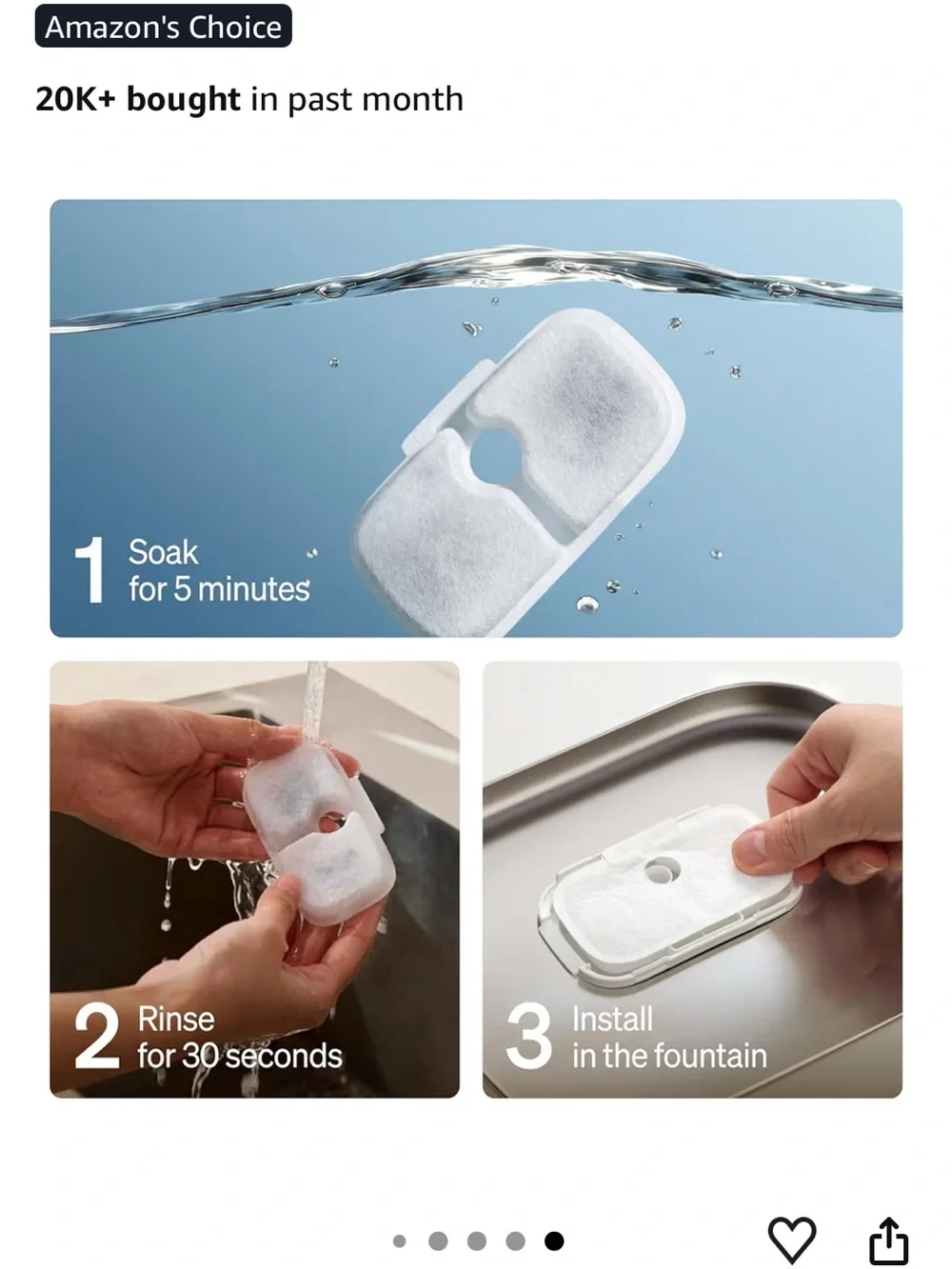 PETLIBRO Replacement Filters for Dockstream Cat Water Fountain – 7 Count